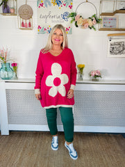 Cosy Bloom Knit - Hot Pink