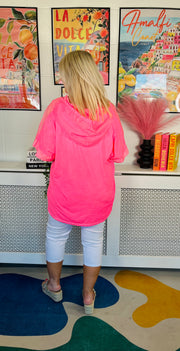 Neon Pop Hooded Top - Neon Pink