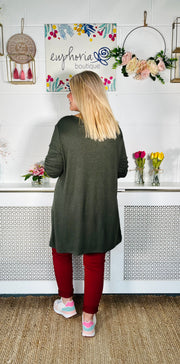 Ladies free size Khaki comfy casual everyday knit