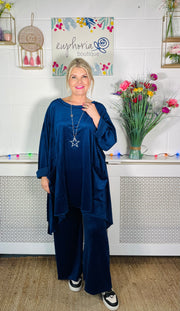 Marvella Velvet Lounge Suit - Navy