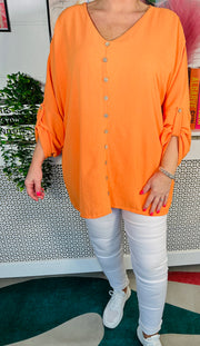 Yazz Button Top - Orange