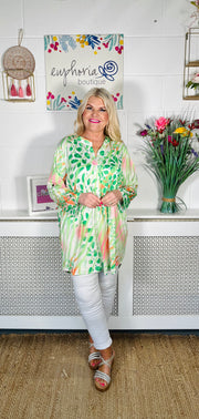 April Tunic Top - Lime Green