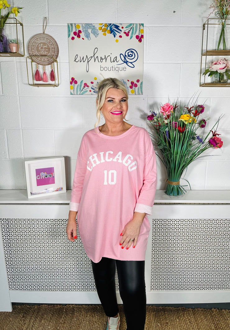 Chicago Tunic - Candy Pink Stripes