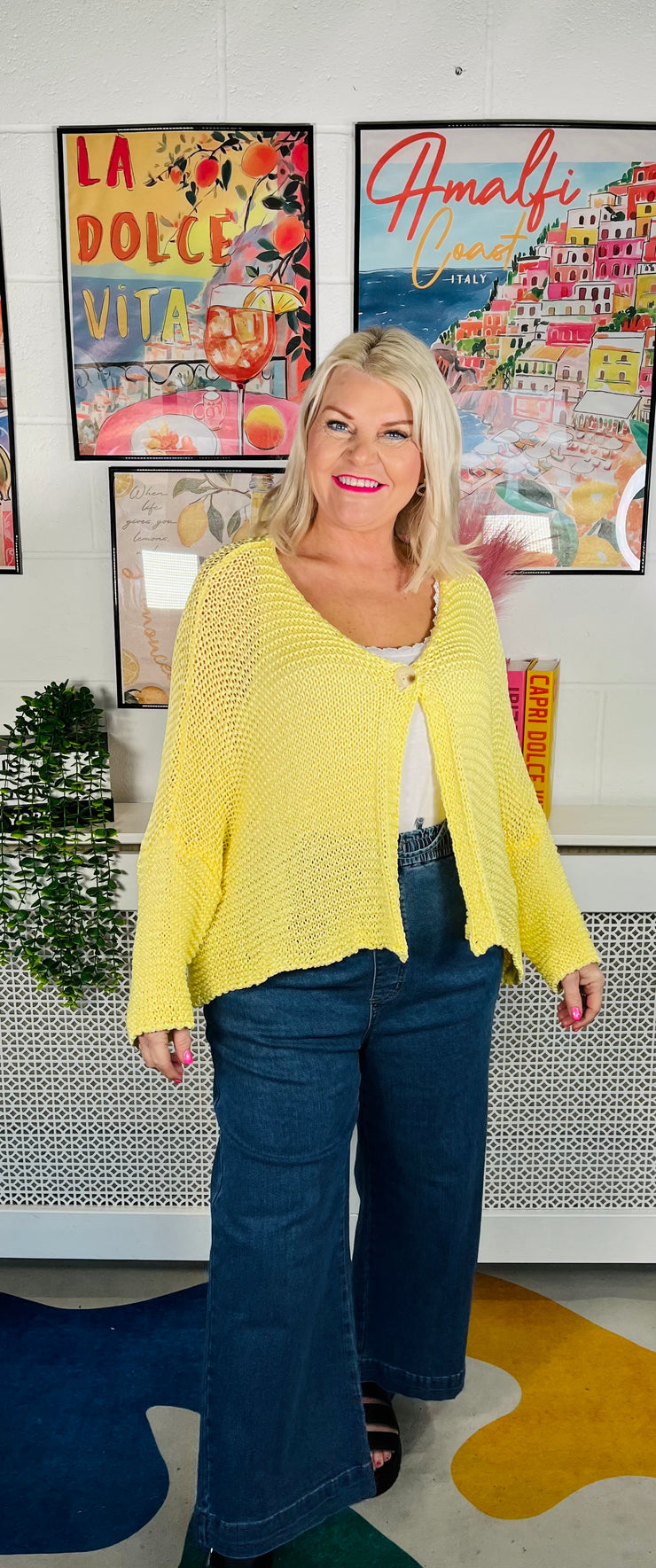 Cotton Candy Cardigan - Lemon