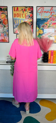 Blooming Beat Dress - Lipstick Pink