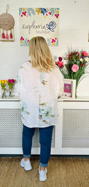 Mandy Floral Top - White