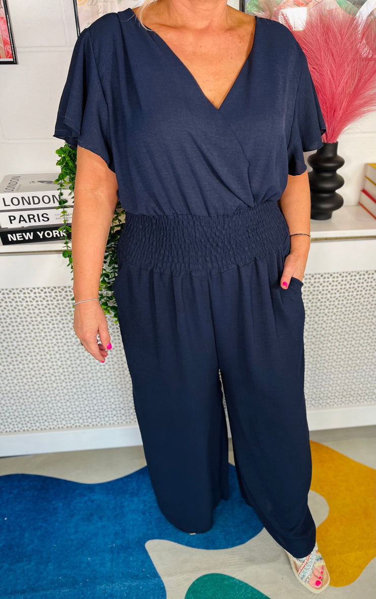 Picnic Perfect Jumpsuit - Navy