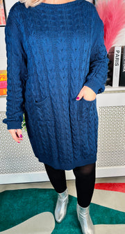 Edinburgh Knitted Dress - Midnight Blue