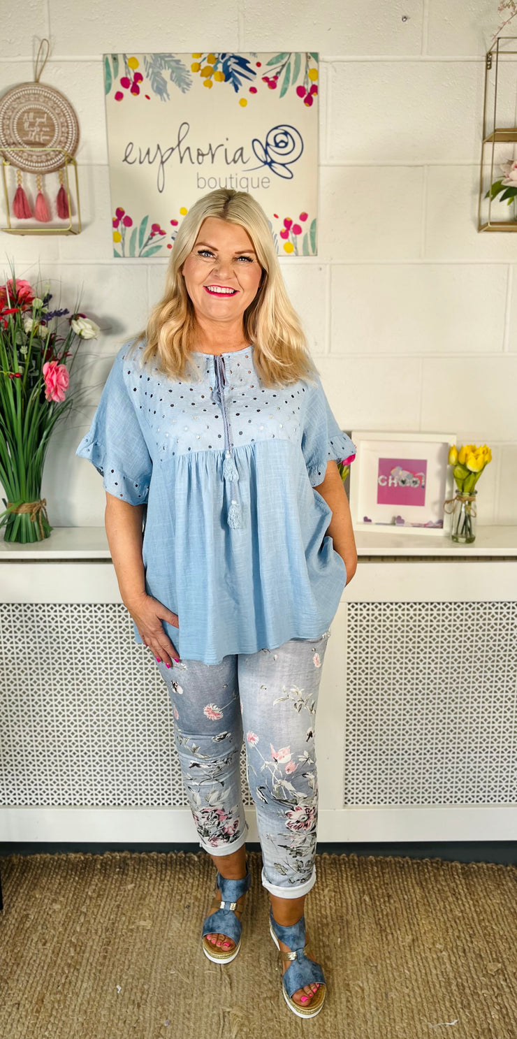 Quennell Cotton Top - Baby Blue