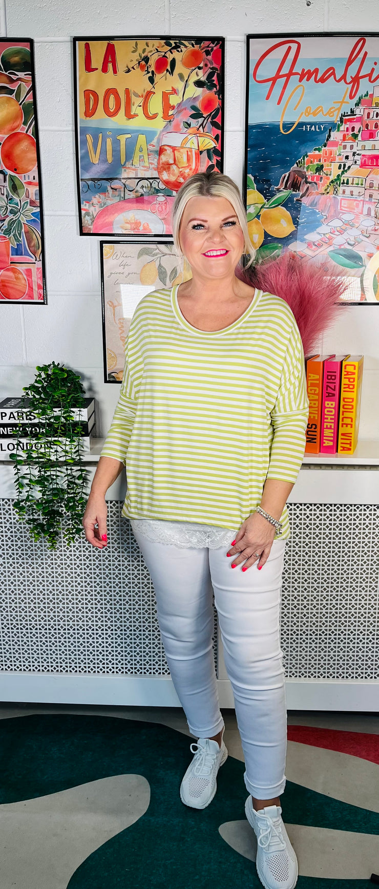 Urban Stripes Top - Lime Green