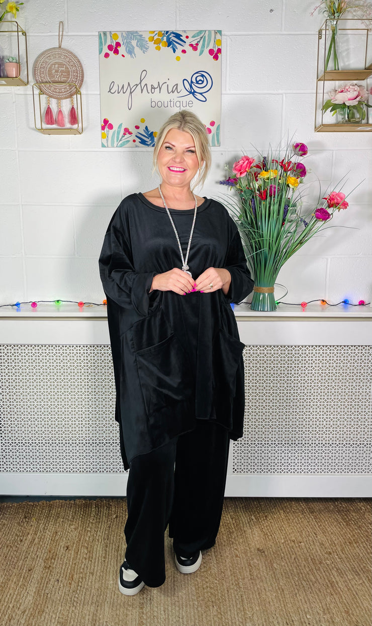 Marvella Velvet Lounge Suit - Black