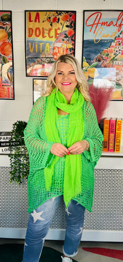 Betty Crochet Over Top - Vibrant Green