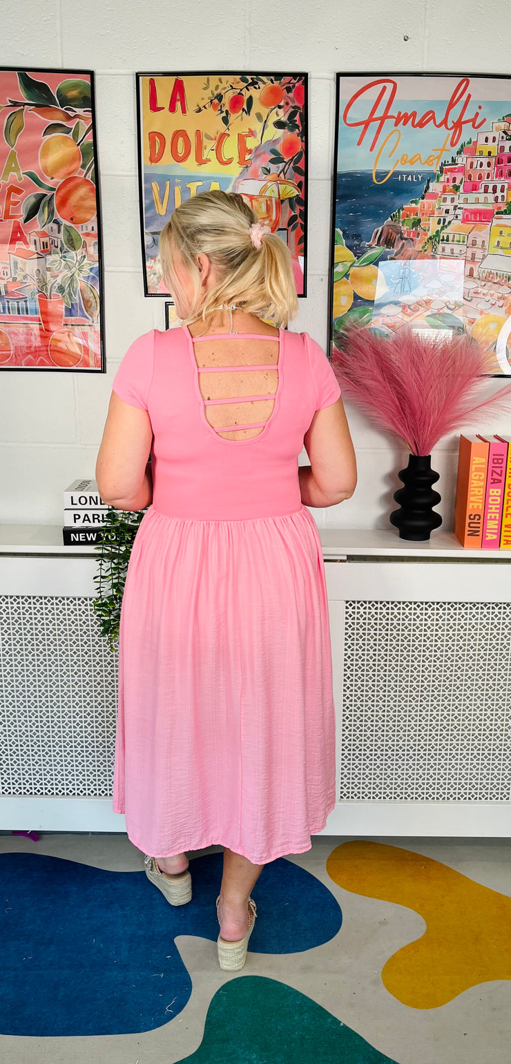 Valley Ribbed Dress - Candy Pink