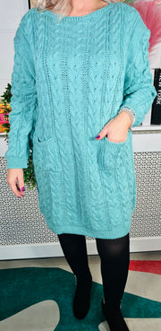 Edinburgh Knitted Dress - Mint