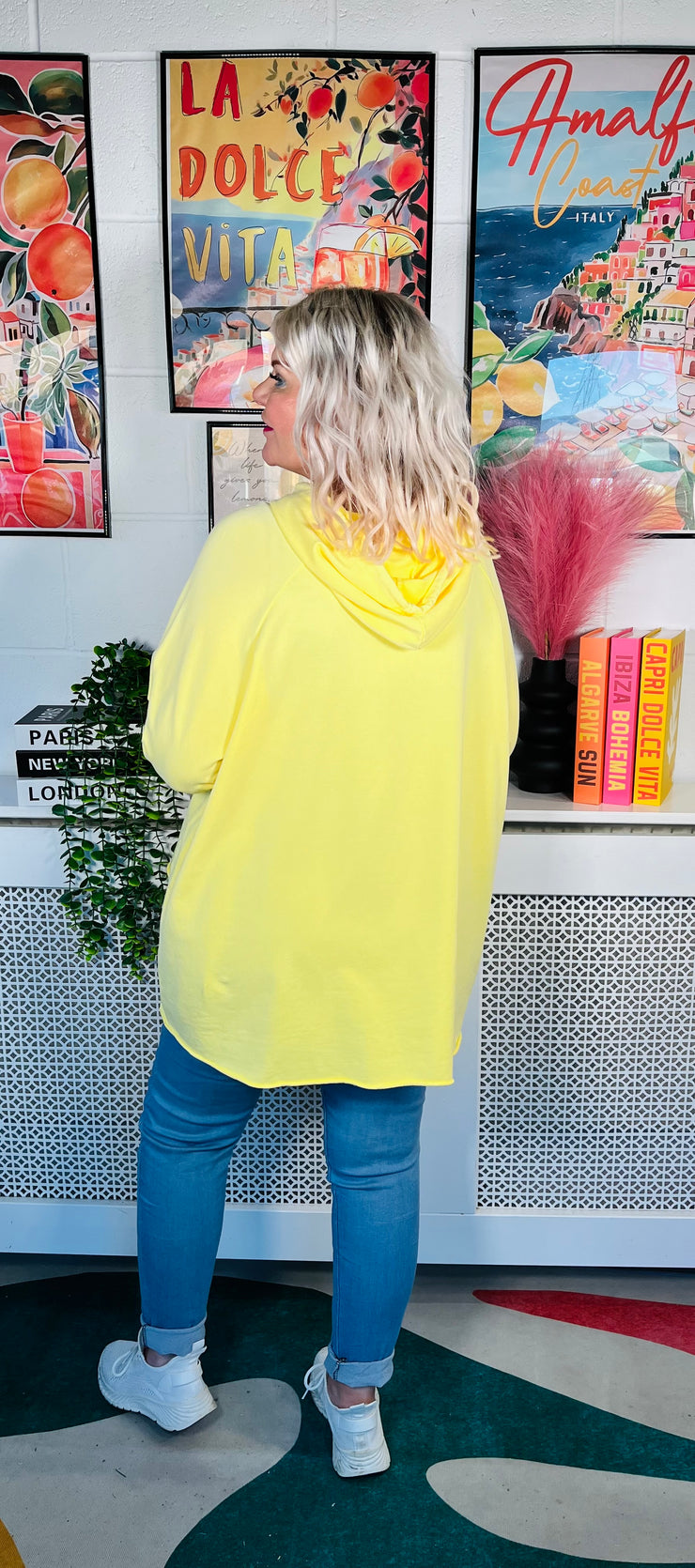 Golden Glow Cotton Hoodie - Lemon