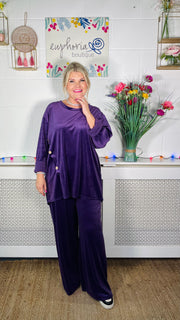 Cookie Velvet Lounge Suit - Purple
