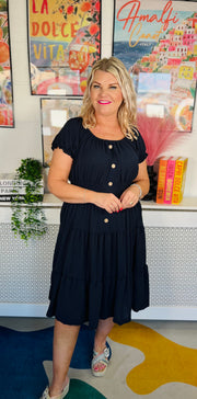 Sweet As Candy Midi Dress - Navy