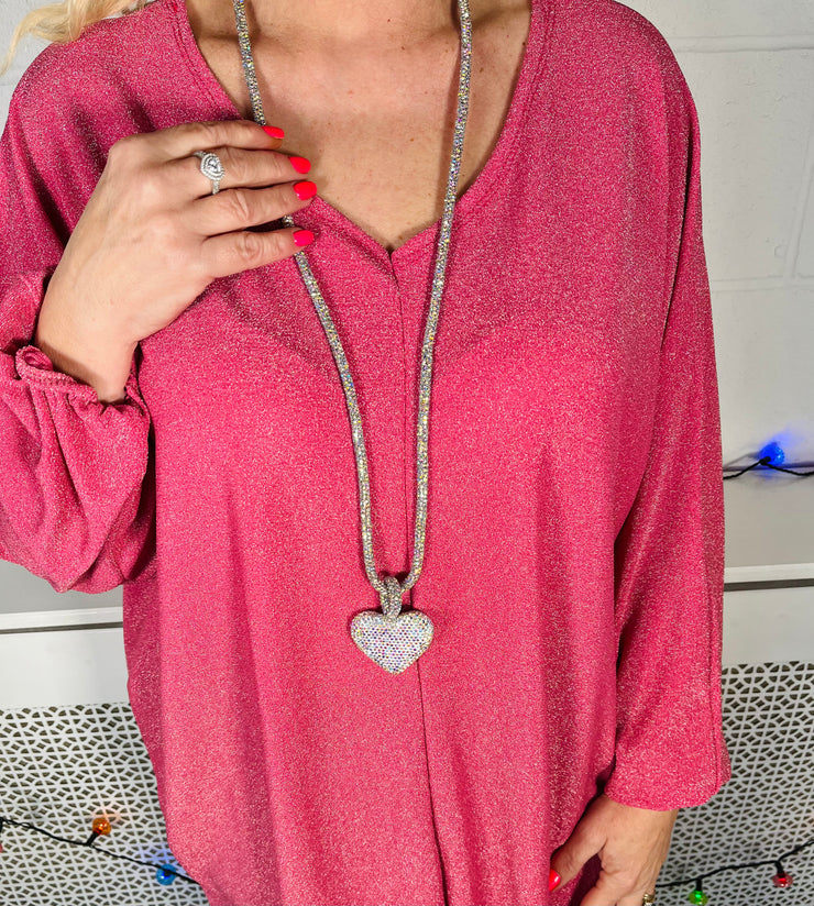 Shimmering Love Necklace - Silver