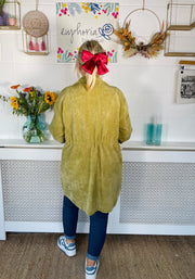Bow Tied Chenille Jacket - Olive