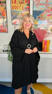 Starlight Sway Kaftan Dress - Black