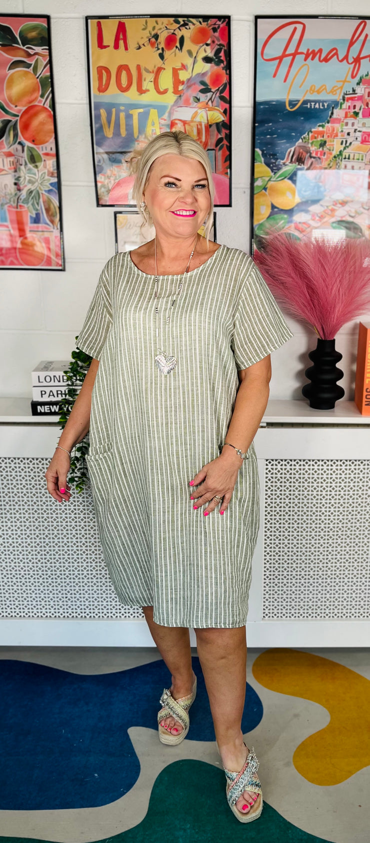 Easy Go Cotton Dress - Olive Green