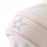 Snow is falling luxe bobble hat - Winter White