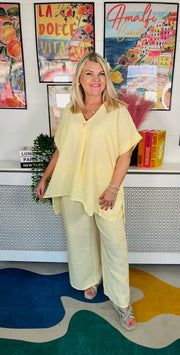 Valetta 2 Piece Trouser Set - lemon