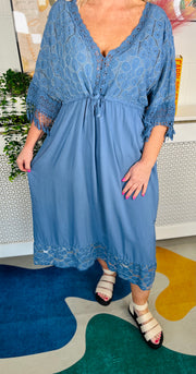 Duskora Boho Dress - Denim Blue