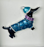 Snowy-Day Dog Magnetic Brooch