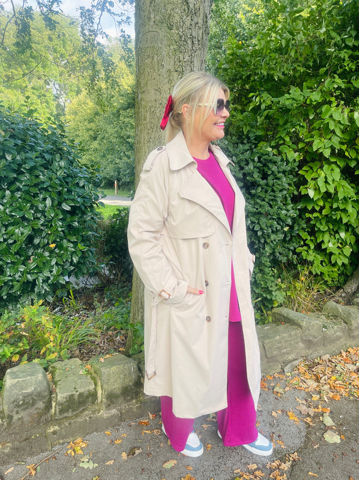 Christy Luxe Trench Coat - Natural