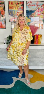 Enchanted Canopy Tunic Dress - Lemon