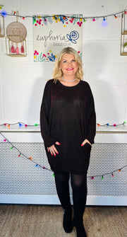 Beatrix Dazzling Tunic - Black/Red