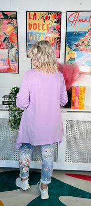 Myla  Button Top - Lilac