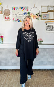 Loves Gem 2 Piece Trouser Set - Navy