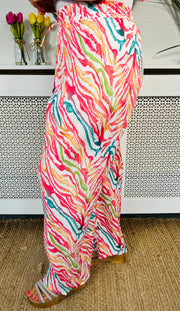 Beachy Brights Wide Leg Trousers - Hot Pink