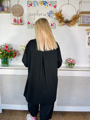 Amelia Grace Pocket Sweater - Black