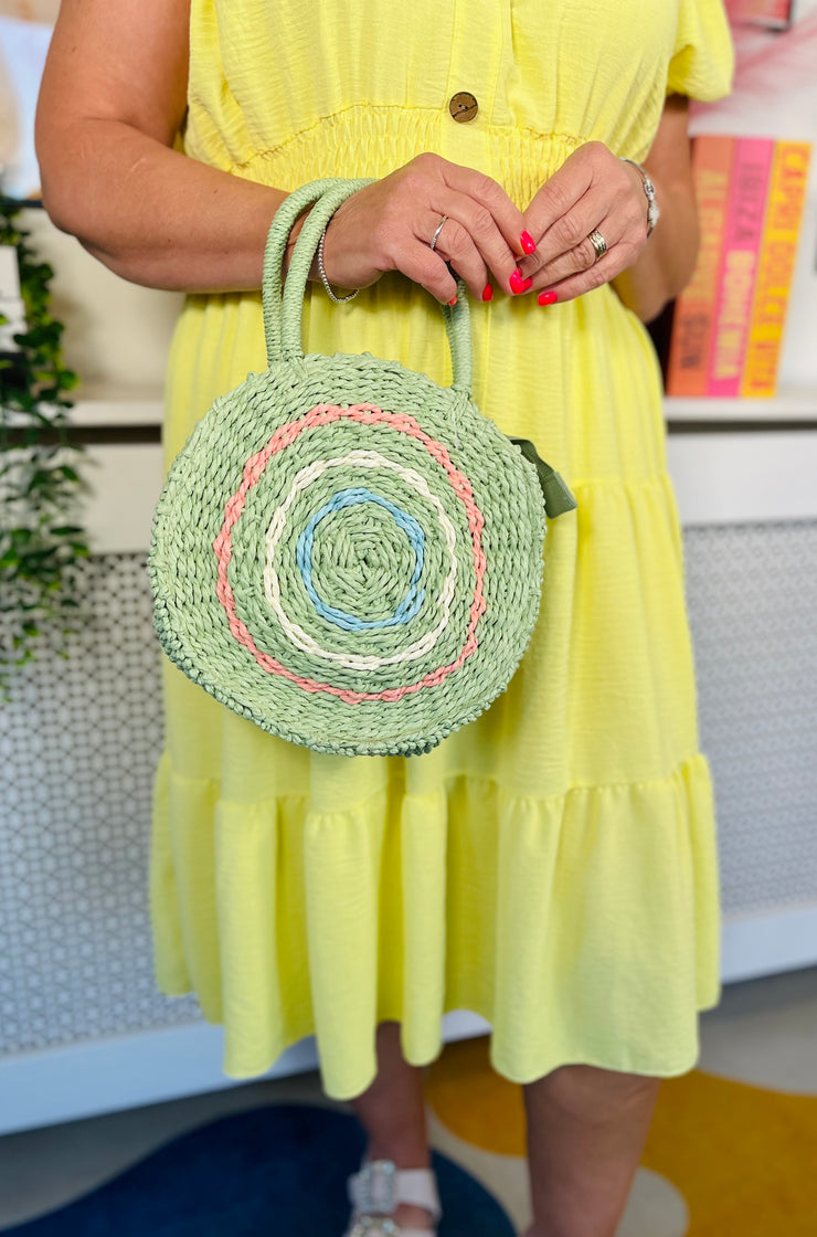 Beach Babe Wicker Bag - Sage