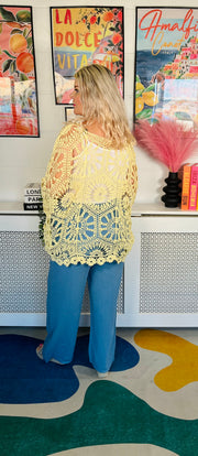 Seashell Crochet Top - Lemon