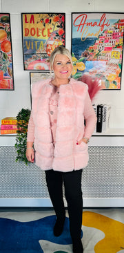 Tinker Belle Faux Fur Gilet - Ballerina Pink