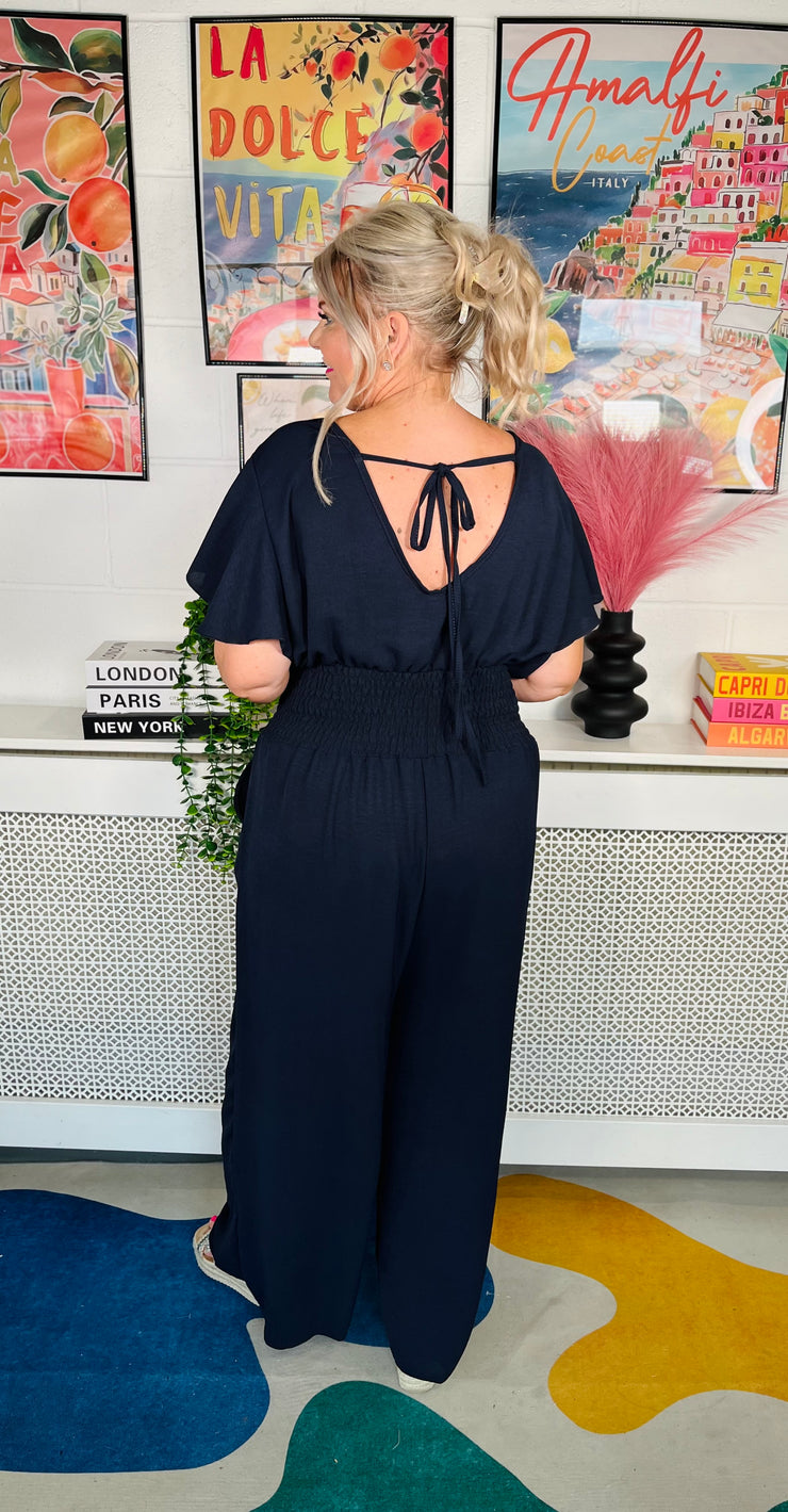 Picnic Perfect Jumpsuit - Navy