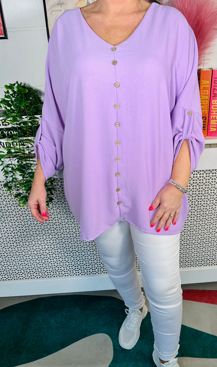 Yazz Button Top - Lilac