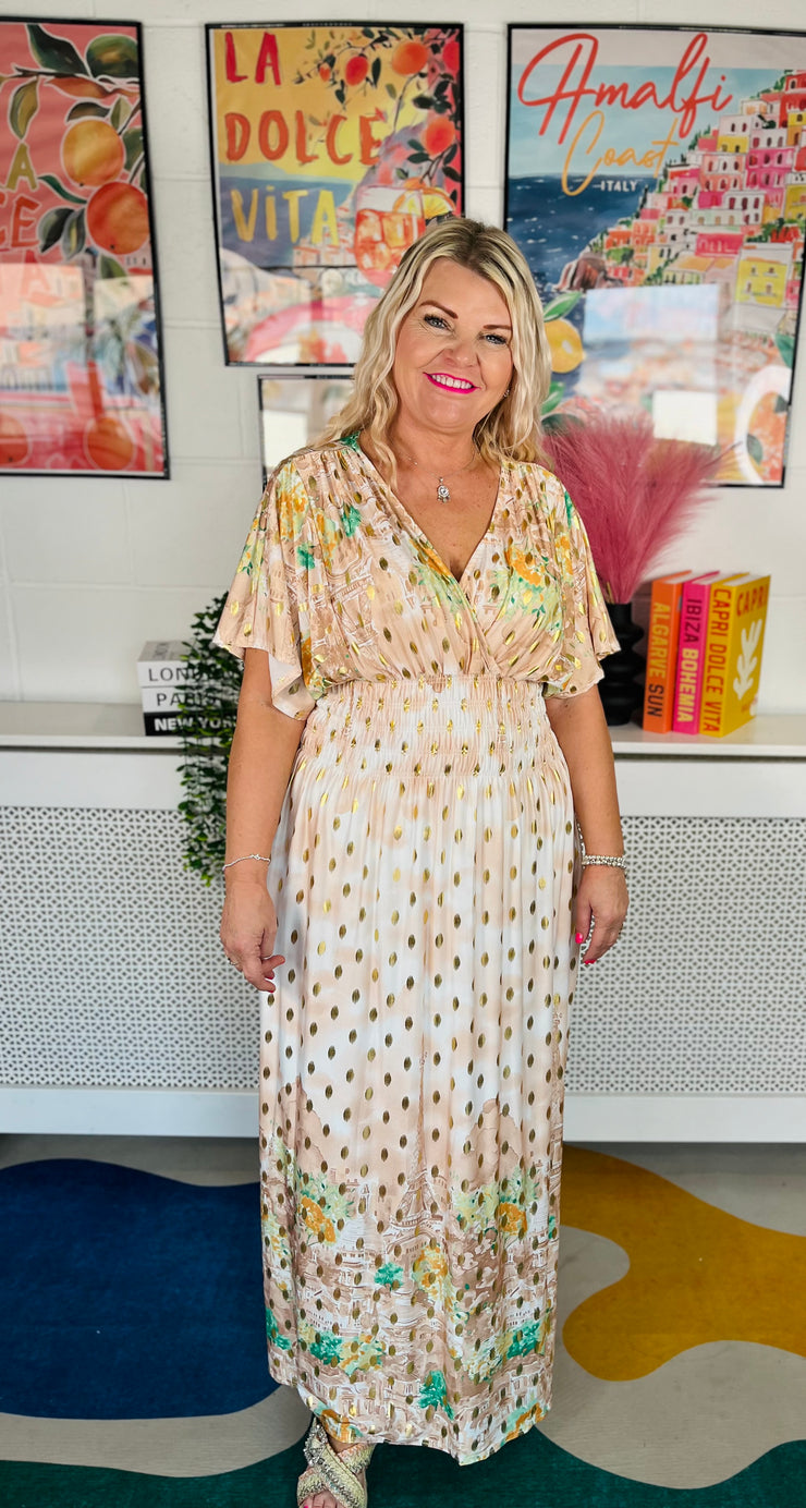 Midnight In Paris Maxi Dress - Natural