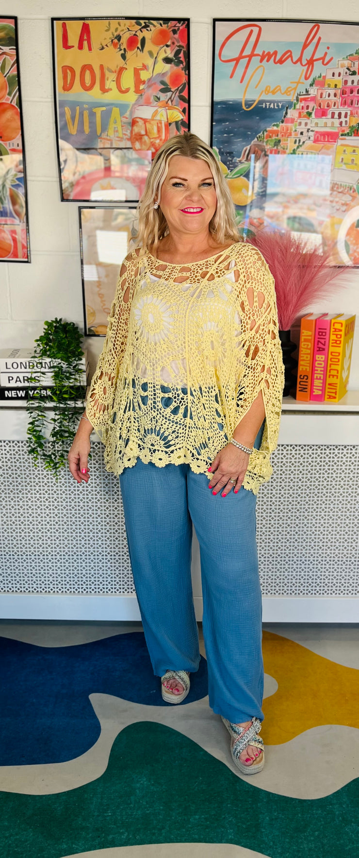 Seashell Crochet Top - Lemon