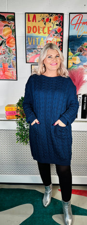 Edinburgh Knitted Dress - Midnight Blue