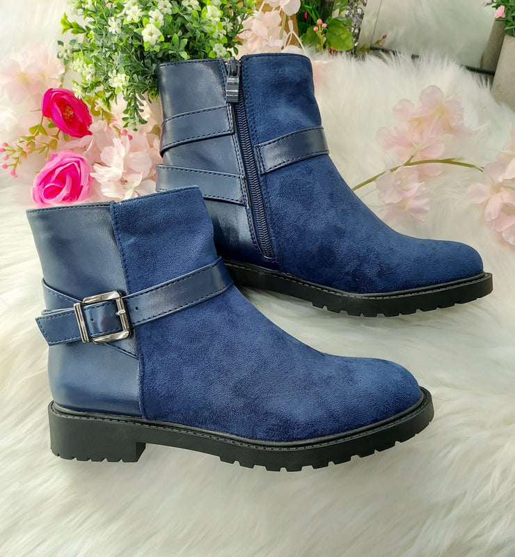 Tasha Ankle Boots - Navy