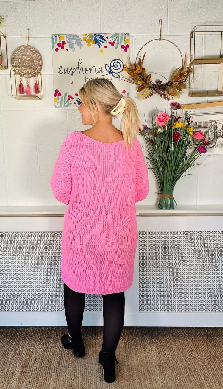Evie Jumper Dress - Candy Pink