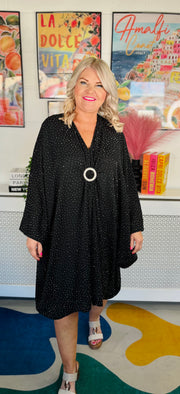 Starlight Sway Kaftan Dress - Black
