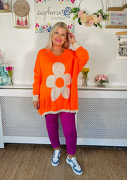 Cosy Bloom Knit - Orange