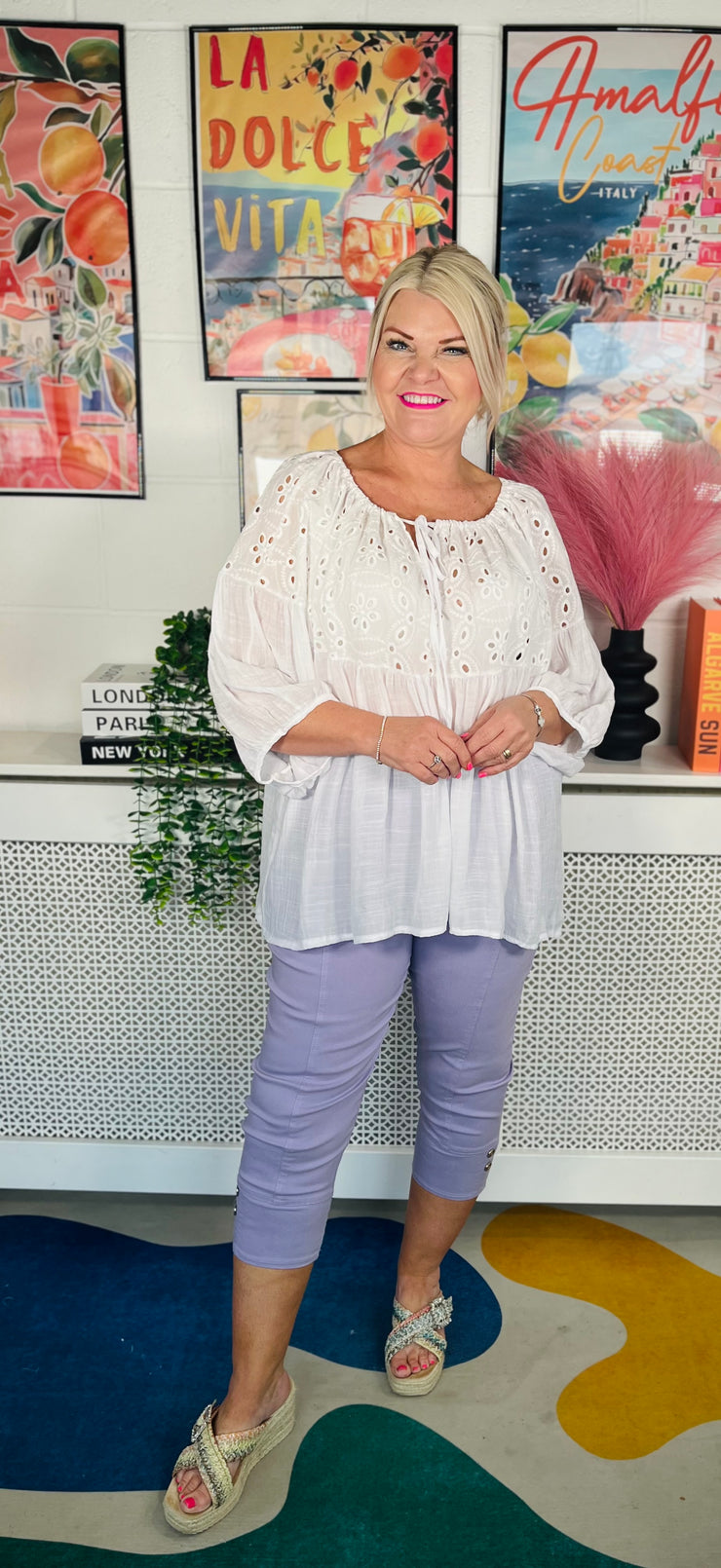 Soft Whisper Bardot Top - White