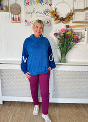 Wrapped In Love Knitted Jumper - Cobalt Blue